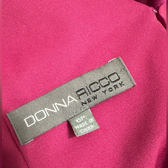 Donna Ricco pink magenta V neck Dress - Picture 5 of 8